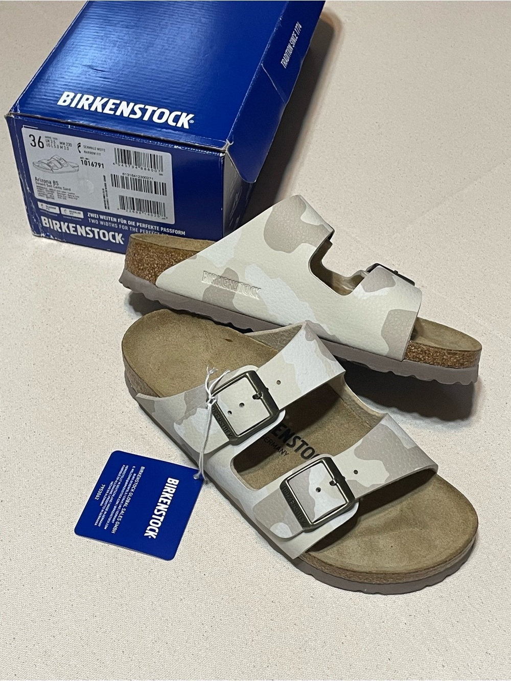Birkenstock Arizona Sandals EU 36 Desert Soil Camo Sand Slides 6.5